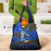 7th Birthday Boys Grocery Bag I was 6 Now Im 7 Gaming And Tech Theme