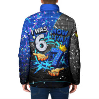7th Birthday Boys Padded Jacket I was 6 Now Im 7 Gaming And Tech Theme
