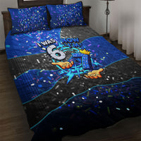 7th Birthday Boys Quilt Bed Set I was 6 Now Im 7 Gaming And Tech Theme