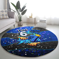 7th Birthday Boys Round Carpet I was 6 Now Im 7 Gaming And Tech Theme