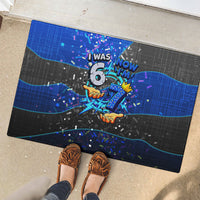 7th Birthday Boys Rubber Doormat I was 6 Now Im 7 Gaming And Tech Theme