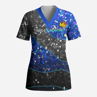 7th Birthday Boys Scrub Top I was 6 Now Im 7 Gaming And Tech Theme