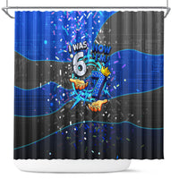 7th Birthday Boys Shower Curtain I was 6 Now Im 7 Gaming And Tech Theme