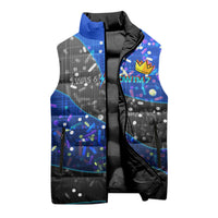 7th Birthday Boys Sleeveless Puffer Jacket I was 6 Now Im 7 Gaming And Tech Theme