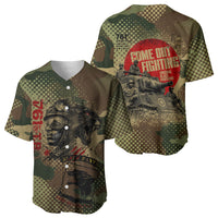 761st Tank Battalion Black Panthers Baseball Jersey Come Out Fighting Military - Camouflage Halftone
