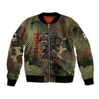 761st Tank Battalion Black Panthers Bomber Jacket Come Out Fighting Military - Camouflage Halftone