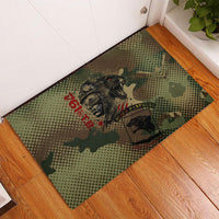 761st Tank Battalion Black Panthers Rubber Doormat Come Out Fighting Military - Camouflage Halftone