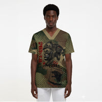 761st Tank Battalion Black Panthers Scrub Top Come Out Fighting Military - Camouflage Halftone