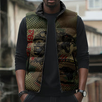 761st Tank Battalion Black Panthers Sleeveless Puffer Jacket Come Out Fighting Military - Camouflage Halftone