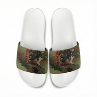 761st Tank Battalion Black Panthers Slide Sandals Come Out Fighting Military - Camouflage Halftone