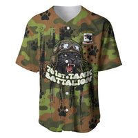 761st Tank Battalion African American Baseball Jersey Black Panthers Cartoon Mascot - Military History Camouflage Paw