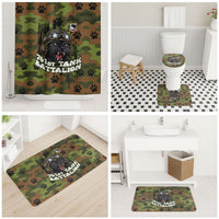 761st Tank Battalion African American Bathroom Set Black Panthers Cartoon Mascot - Military History Camouflage Paw