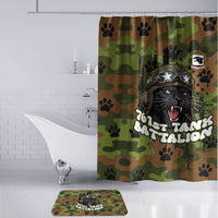 761st Tank Battalion African American Bathroom Set Black Panthers Cartoon Mascot - Military History Camouflage Paw