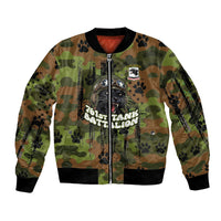 761st Tank Battalion African American Bomber Jacket Black Panthers Cartoon Mascot - Military History Camouflage Paw