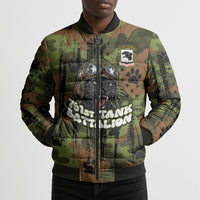 761st Tank Battalion African American Bomber Puffer Jacket Black Panthers Cartoon Mascot - Military History Camouflage Paw