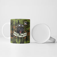 761st Tank Battalion African American Ceramic Mug Black Panthers Cartoon Mascot - Military History Camouflage Paw