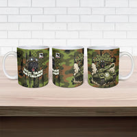 761st Tank Battalion African American Ceramic Mug Black Panthers Cartoon Mascot - Military History Camouflage Paw