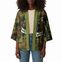 761st Tank Battalion African American Kimono Black Panthers Cartoon Mascot - Military History Camouflage Paw