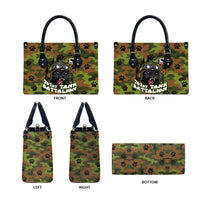 761st Tank Battalion African American Leather Bag Black Panthers Cartoon Mascot - Military History Camouflage Paw