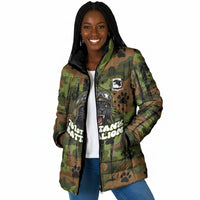 761st Tank Battalion African American Padded Jacket Black Panthers Cartoon Mascot - Military History Camouflage Paw