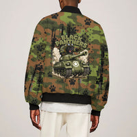 761st Tank Battalion African American Sleeve Zip Bomber Jacket Black Panthers Cartoon Mascot - Military History Camouflage Paw