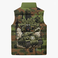 761st Tank Battalion African American Sleeveless Puffer Jacket Black Panthers Cartoon Mascot - Military History Camouflage Paw