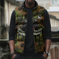 761st Tank Battalion African American Sleeveless Puffer Jacket Black Panthers Cartoon Mascot - Military History Camouflage Paw