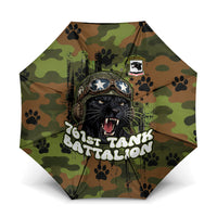 761st Tank Battalion African American Umbrella Black Panthers Cartoon Mascot - Military History Camouflage Paw