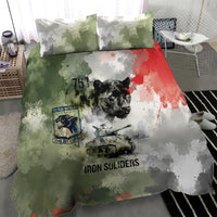 761st Tank Battalion Bedding Set Black Panthers - Come Out Fighting - Military Watercolor