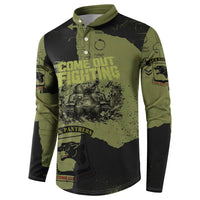 761st Tank Battalion Original Black Panthers Button Sweatshirt Come Out Fighting - Sherman Tank Military - Distressed Scratch