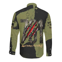 761st Tank Battalion Original Black Panthers Long Sleeve Button Shirt Come Out Fighting - Sherman Tank Military - Distressed Scratch
