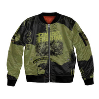 761st Tank Battalion Original Black Panthers Sleeve Zip Bomber Jacket Come Out Fighting - Sherman Tank Military - Distressed Scratch