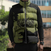 761st Tank Battalion Original Black Panthers Sleeveless Puffer Jacket Come Out Fighting - Sherman Tank Military - Distressed Scratch