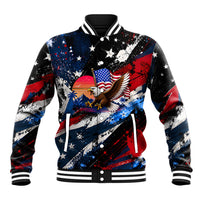 4th Of July WTF Is A Kilometer Patriotic Eagle Baseball Jacket American Flag George Washington