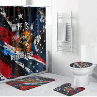 4th Of July WTF Is A Kilometer Patriotic Eagle Bathroom Set American Flag George Washington
