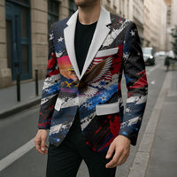 4th Of July WTF Is A Kilometer Patriotic Eagle Blazer American Flag George Washington