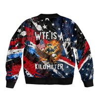 4th Of July WTF Is A Kilometer Patriotic Eagle Bomber Jacket American Flag George Washington