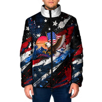 4th Of July WTF Is A Kilometer Patriotic Eagle Padded Jacket American Flag George Washington