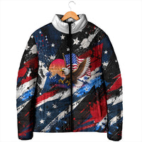 4th Of July WTF Is A Kilometer Patriotic Eagle Padded Jacket American Flag George Washington