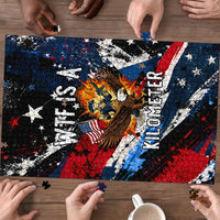 4th Of July WTF Is A Kilometer Patriotic Eagle Puzzle American Flag George Washington
