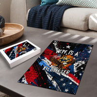 4th Of July WTF Is A Kilometer Patriotic Eagle Puzzle American Flag George Washington