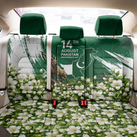 Pakistan Independence Day August 14 Back Car Seat Cover Patriotic Markhor Heritage Landmarks And Jasmine