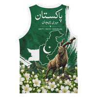 Pakistan Independence Day August 14 Basketball Jersey Patriotic Markhor Heritage Landmarks And Jasmine