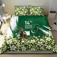 Pakistan Independence Day August 14 Bedding Set Patriotic Markhor Heritage Landmarks And Jasmine