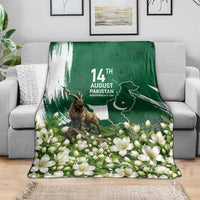 Pakistan Independence Day August 14 Blanket Patriotic Markhor Heritage Landmarks And Jasmine