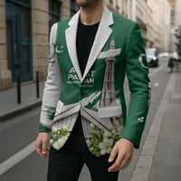 Pakistan Independence Day August 14 Blazer Patriotic Markhor Heritage Landmarks And Jasmine