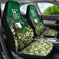 Pakistan Independence Day August 14 Car Seat Cover Patriotic Markhor Heritage Landmarks And Jasmine