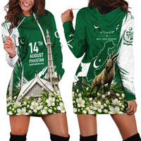 Pakistan Independence Day August 14 Hoodie Dress Patriotic Markhor Heritage Landmarks And Jasmine