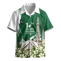 Pakistan Independence Day August 14 Kid Hawaiian Shirt Patriotic Markhor Heritage Landmarks And Jasmine