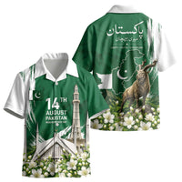 Pakistan Independence Day August 14 Kid Hawaiian Shirt Patriotic Markhor Heritage Landmarks And Jasmine